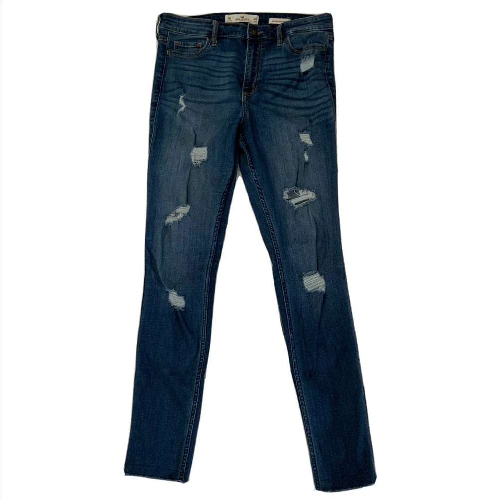 Hollister High Rise Super Skinny Raw Hem Distressed Denim Jeans
9R 29X30